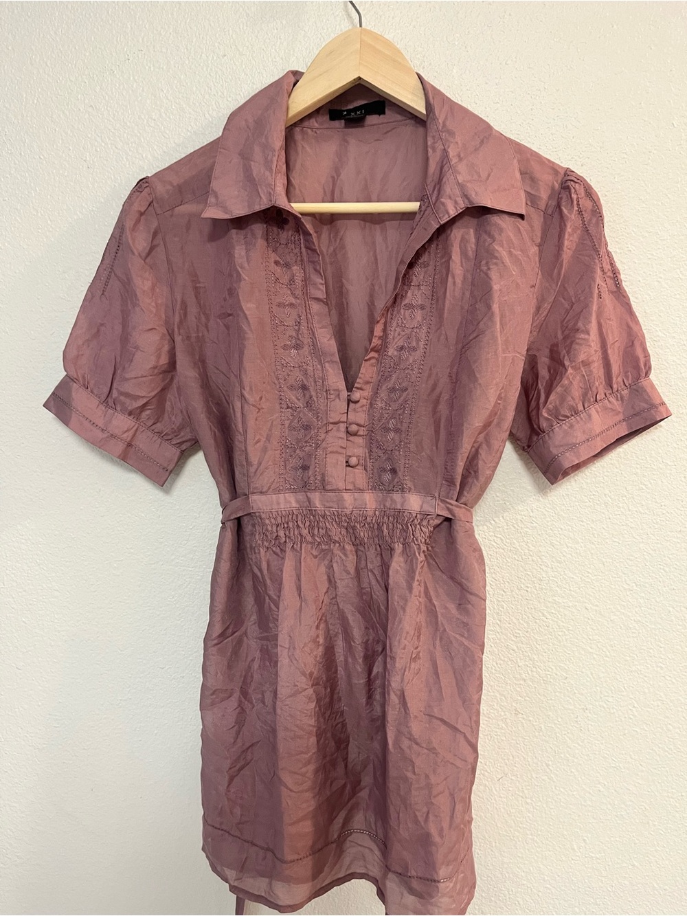 Forever 21 Mauve Short Sleeve Tunic Blouse